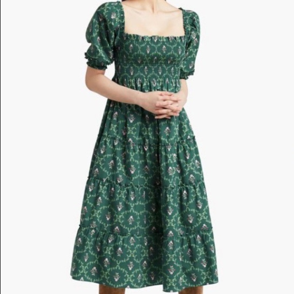 Green Hill House Nesli Midi Dress NWT